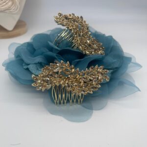 Peineta Dorada con Cristal en Ambar (Pack 2)