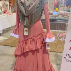 Vestido de gitana color caldera perforado TALLA 40